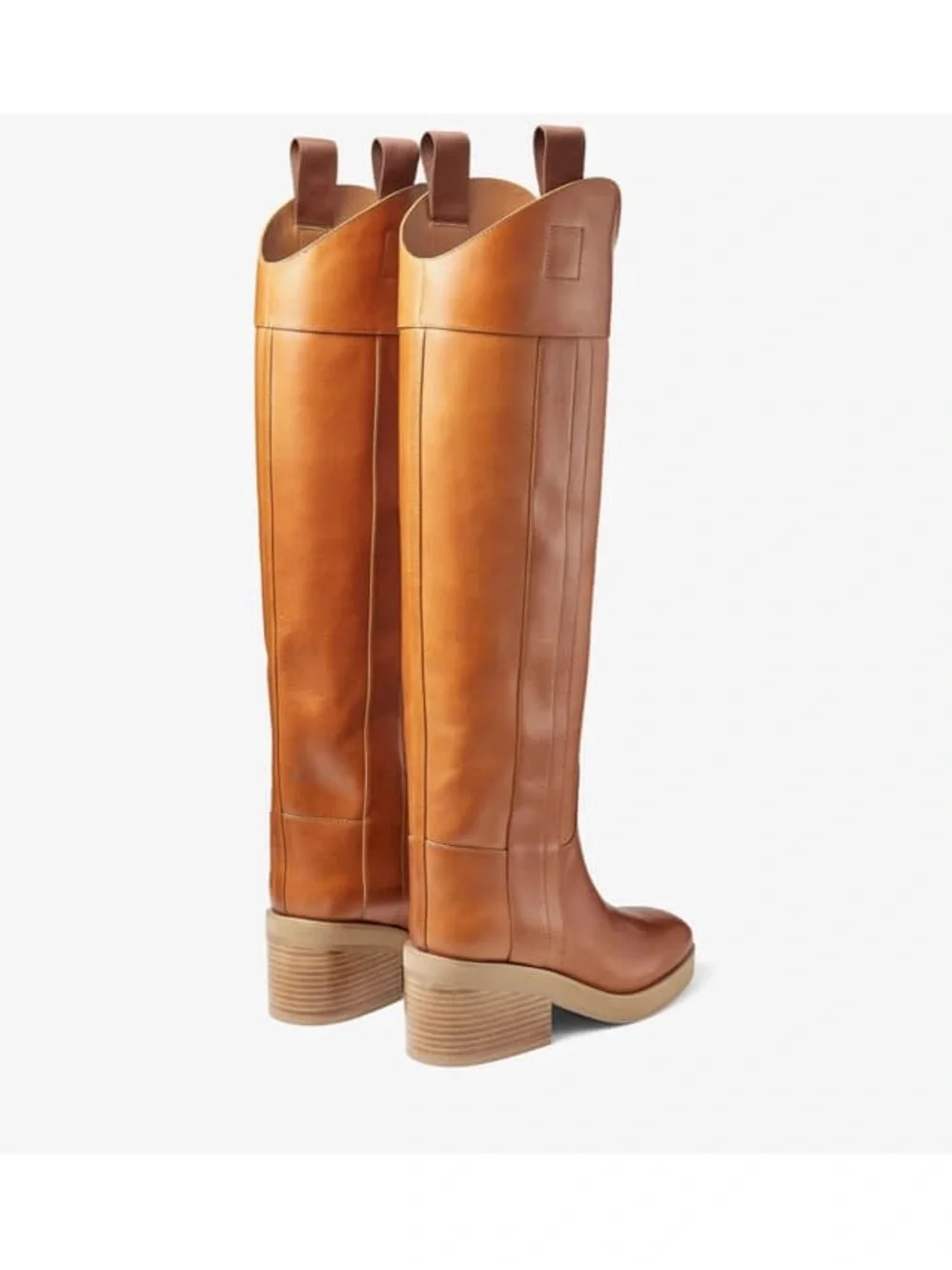Jimmy Choo Tonya 70 Tan Leather Riding Boots - Sz 40 / US 10